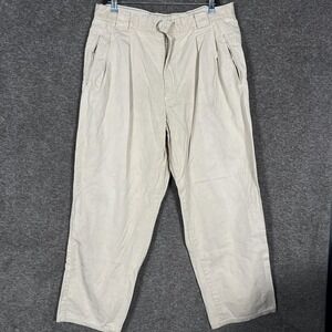Ermenegildo Zegna Pants Mens 34 Beige‎ Pleated Chino Dress Trousers Brian Italy